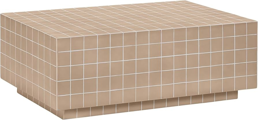 Tov Furniture Mixie Taupe Tile Indoor/Outdoor Coffee Table | Amazon (US)