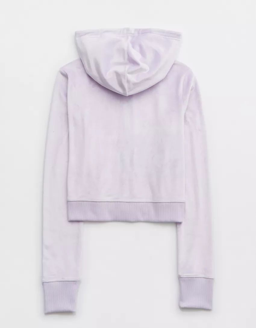 Aerie Dreamy Velour Cropped Hoodie | Aerie