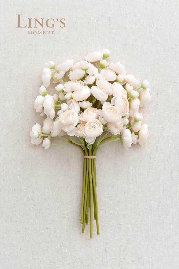 Ling's Moment Ranunculus Artificial Flower, Faux Silk Mini Ranunculus Flowers for DIY Bouquet, Bu... | Amazon (US)