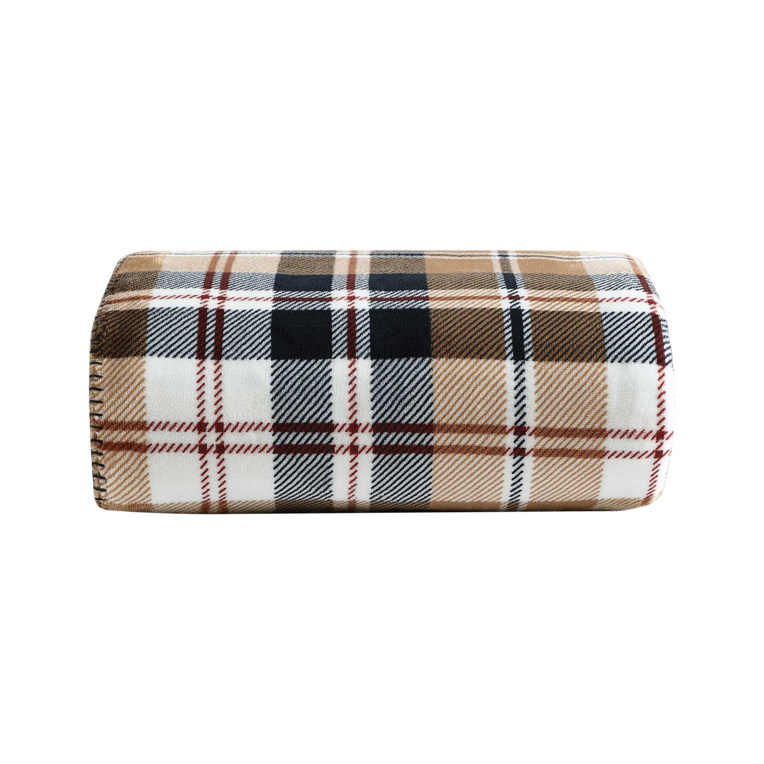 Eddie Bauer Trailhead Plaid Beige Ultra Soft Plush Throw Blanket | Wayfair North America