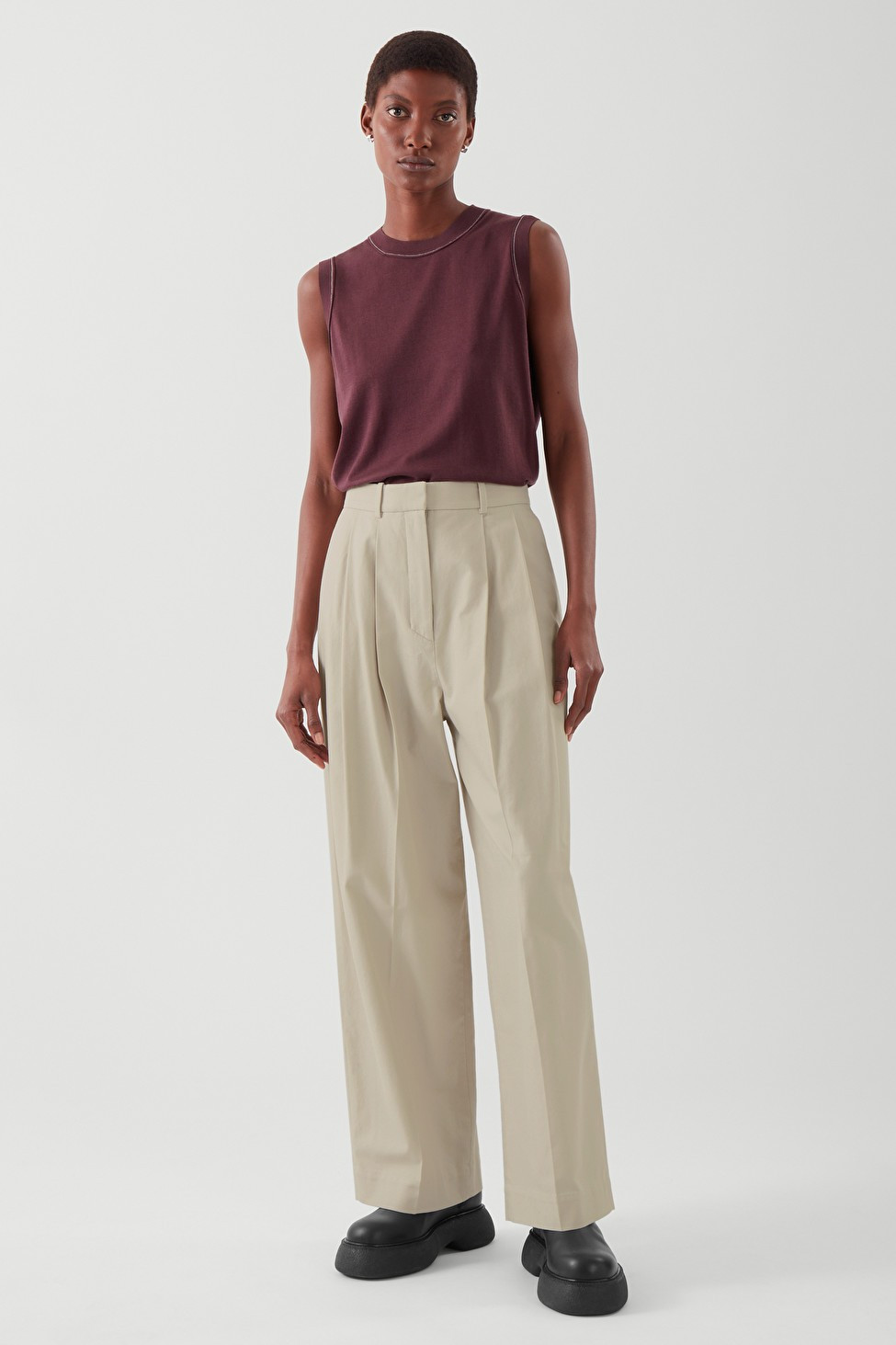 WIDE-LEG TAILORED TROUSERS - BEIGE - COS | COS (US)