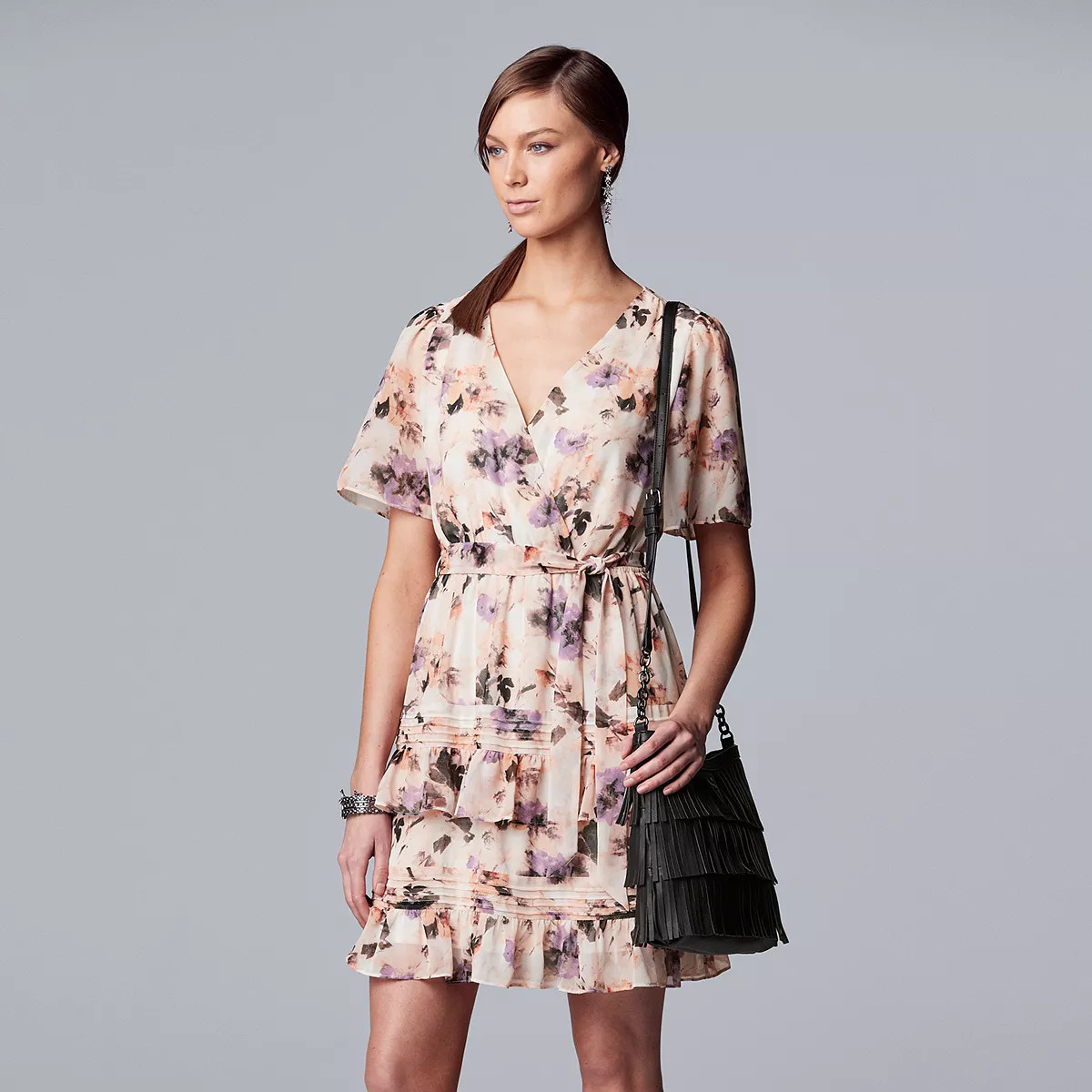 Women's Simply Vera Vera Wang Ruffle Faux-Wrap Dress | Kohl's