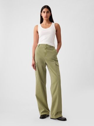 Mid Rise Loose Khaki Cargo Pants | Gap (US)