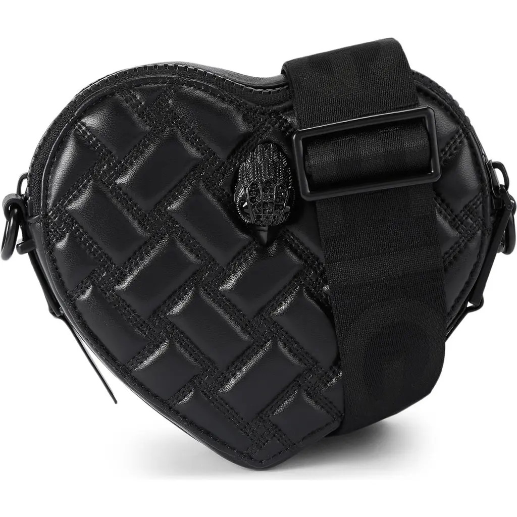 Kurt Geiger London Kensington Quilted Leather Heart Crossbody Bag in Black at Nordstrom | Nordstrom