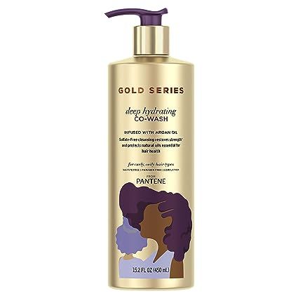 Gold Series from Pantene Sulfate-Free Deep Hydrating Co-Wash with Argan Oil for Curly, Coily Hair... | Amazon (US)