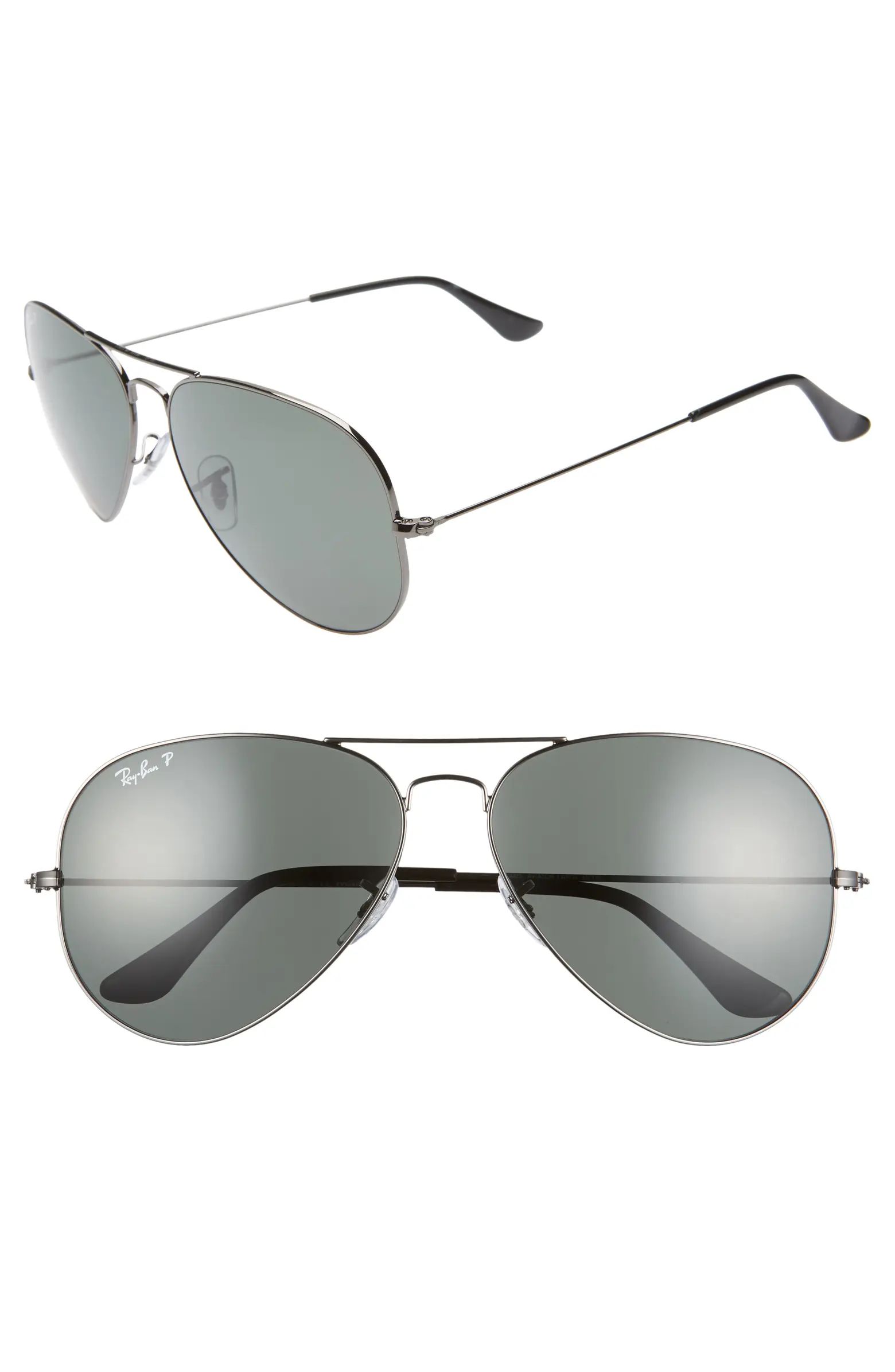 Ray-Ban Original 62mm Oversize Polarized Aviator Sunglasses | Nordstrom | Nordstrom