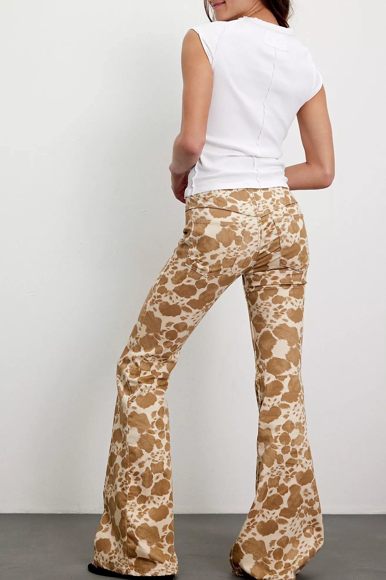 We The Free Penny Pull-On Printed Flare Jeans | Free People (Global - UK&FR Excluded)