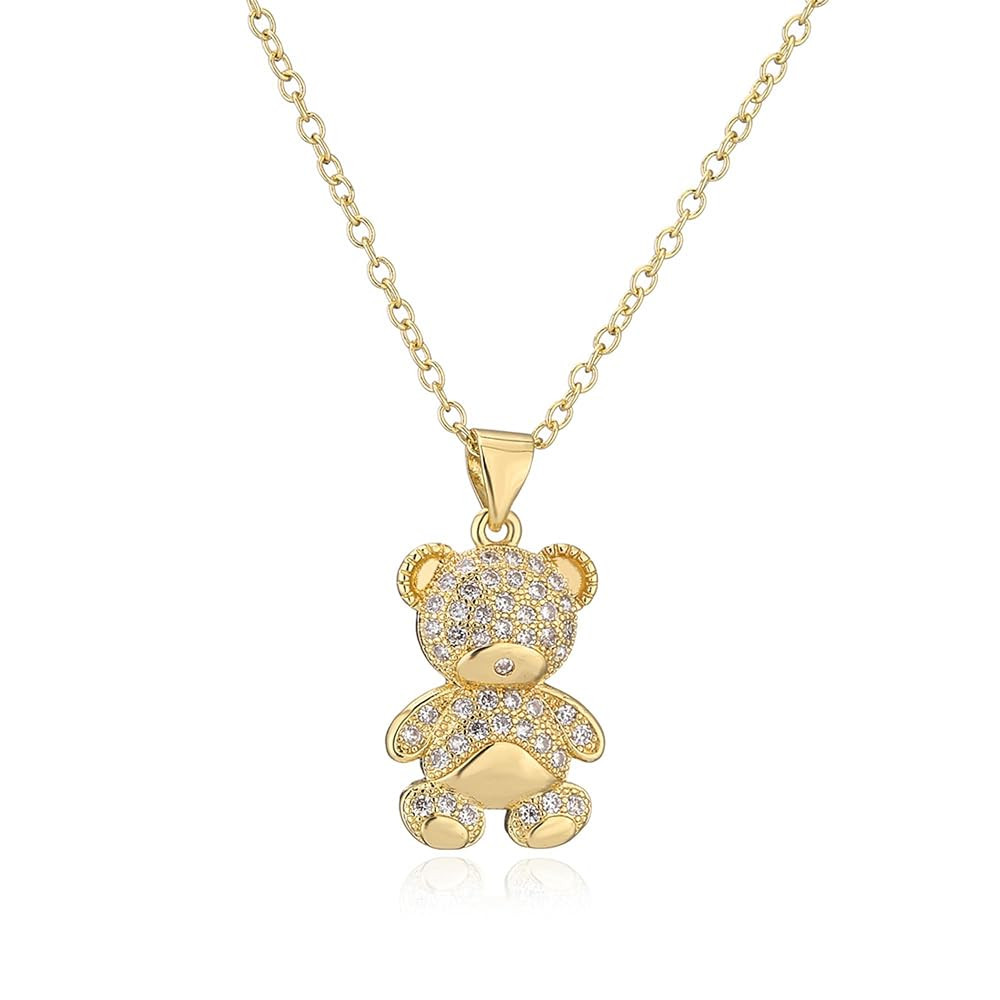Cute Gold Bear Necklace For Women - Playful Animal Bear Pendant Nature-inspired Fashion Accessory... | Amazon (US)