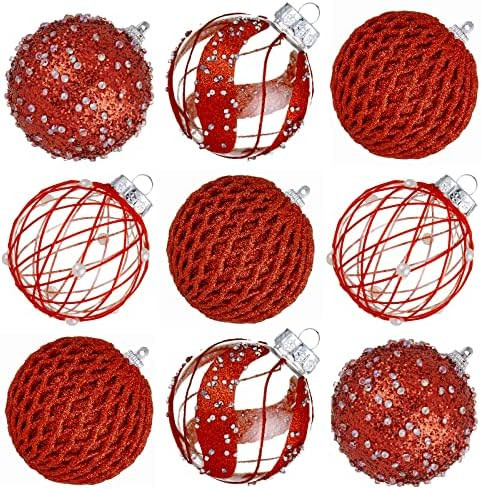 80mm/3.15" Christmas Ball Ornaments - 9pcs Large Shatterproof Foam Christmas Tree Decorations, Cl... | Amazon (US)