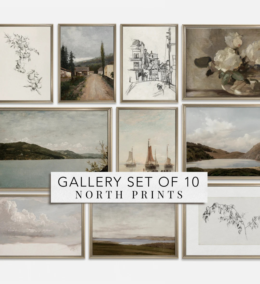 Vintage European Gallery Wall Print SET of 10 Vintage Dining Room Home Decor North Prints PRINTAB... | Etsy (US)