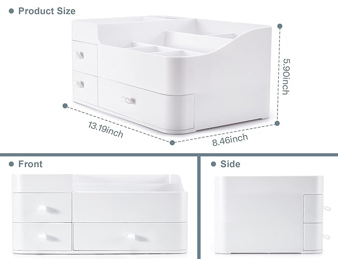 ONXE Makeup Organizer with Drawers,Large Capacity Countertop Organizer for Vanity,Bathroom and Be... | Amazon (US)