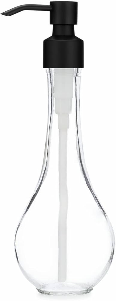 Rail19 Rain Drop Glass Soap Dispenser with Metal Pump, 8oz (Cali Black) | Amazon (US)