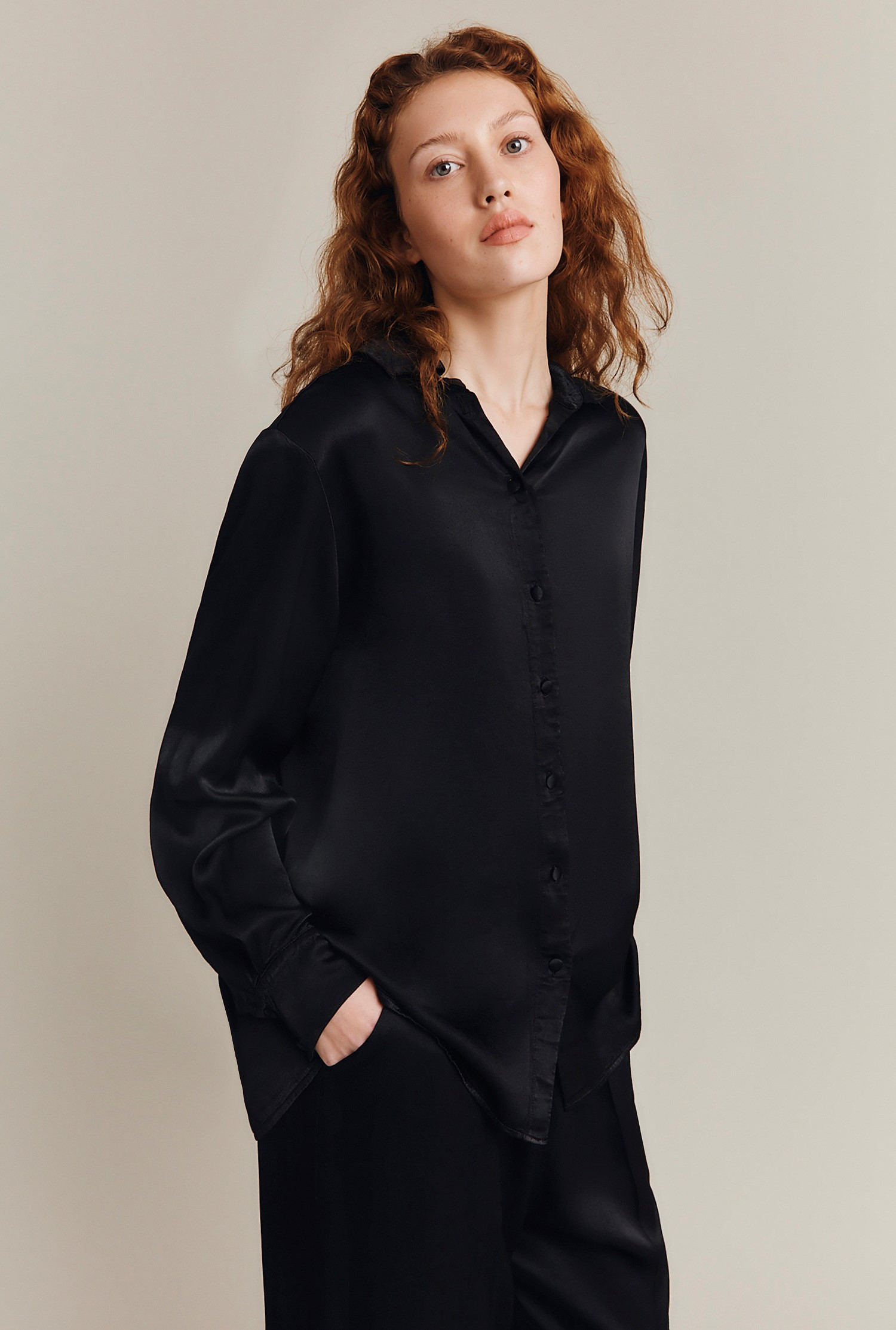 Ellie Satin Shirt

                        Black | Ghost