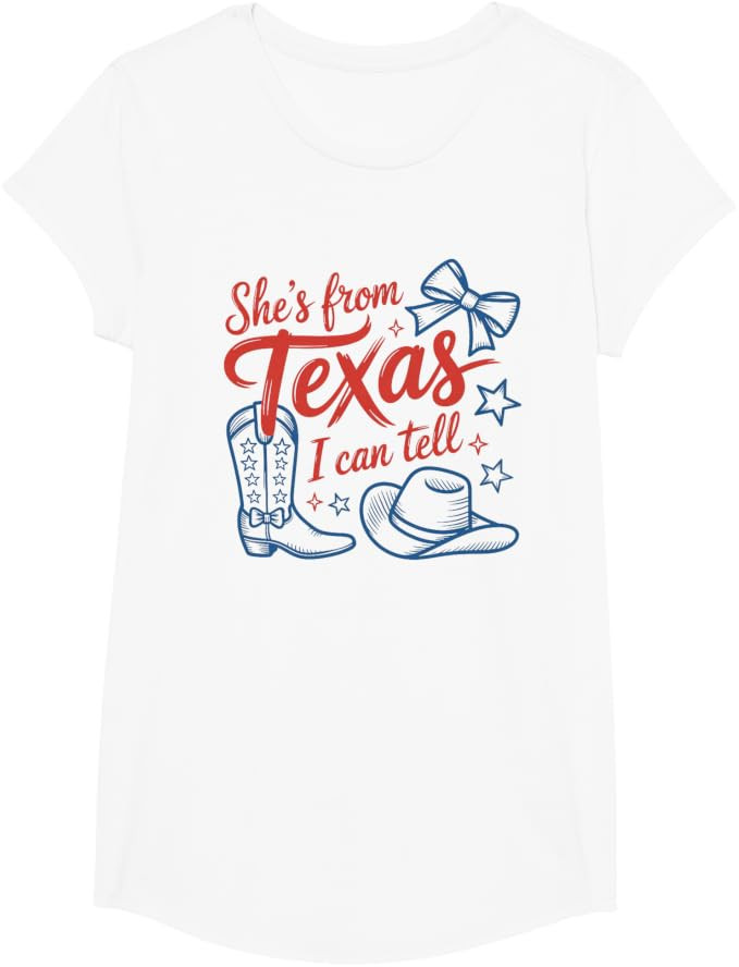 She's from Texas I Can Tell Retro Southern Cowgirl Girl T-Shirt | Amazon (US)