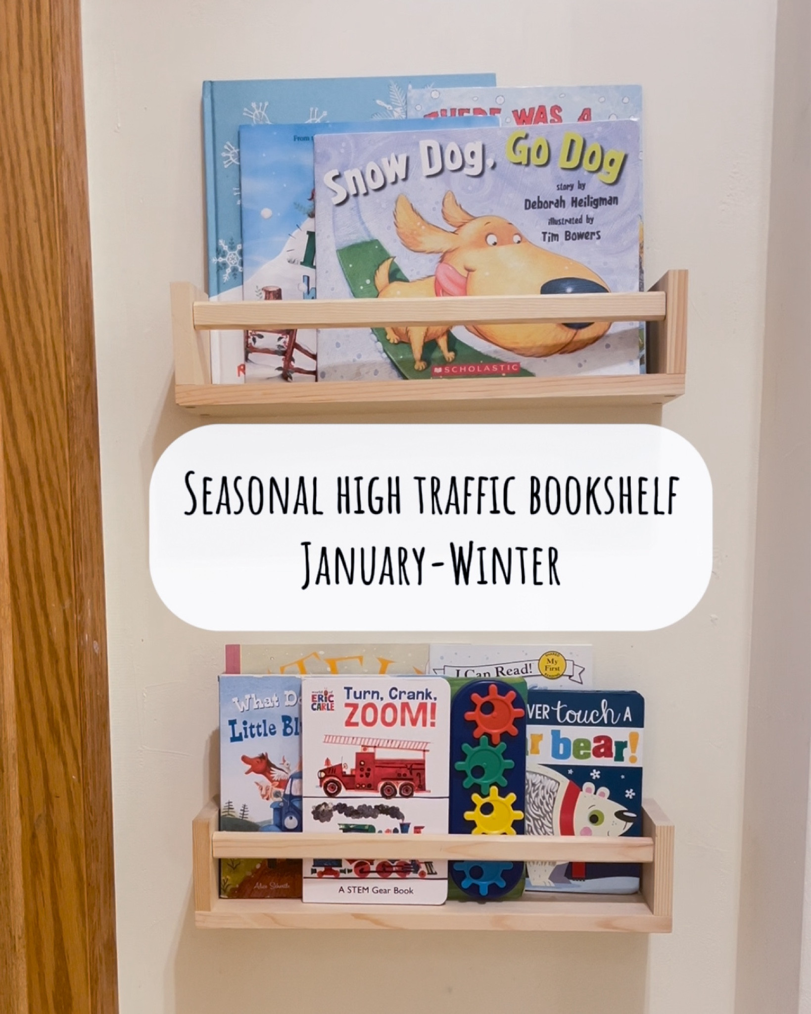 Seasonal books in our high traffic bookshelf. Some sensory books tossed in the end.

#LTKSeasonal