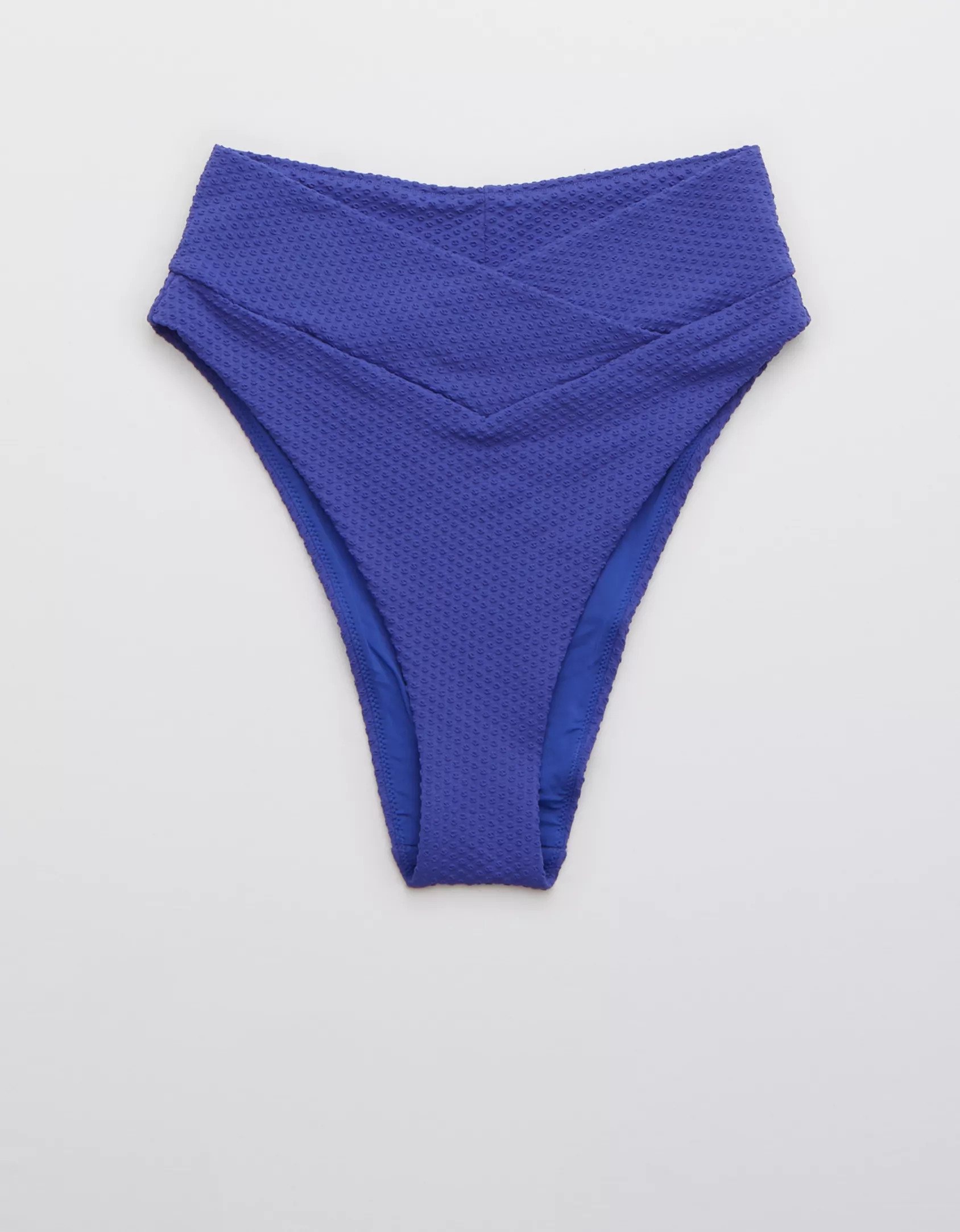 Aerie Jacquard Crossover High Cut Cheeky Bikini Bottom | American Eagle Outfitters (US & CA)