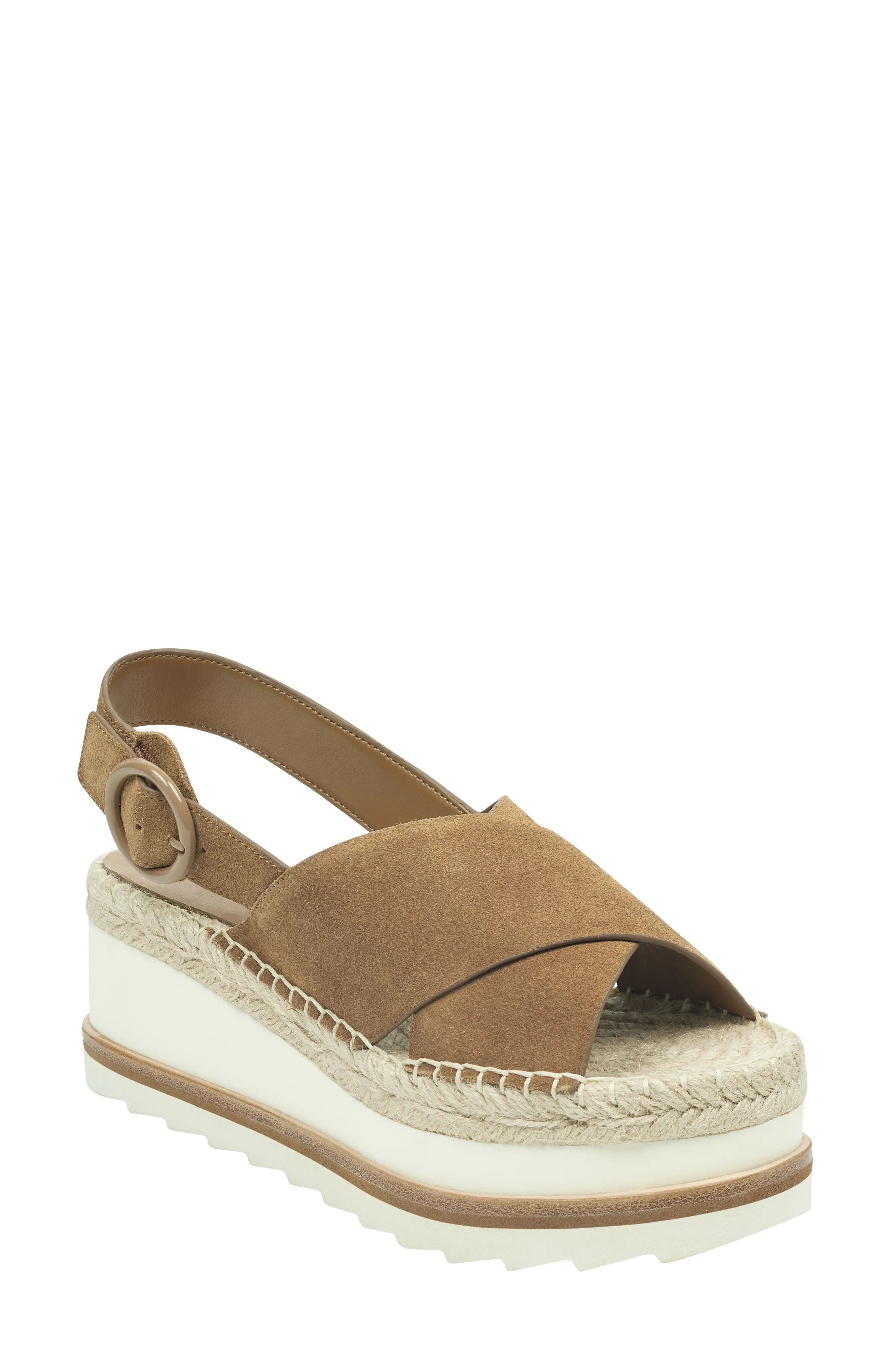 Women's Marc Fisher Ltd Glenna Platform Slingback Sandal, Size 5 M - Brown | Nordstrom