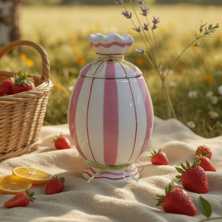 Cute Storage Jars with Airtight Lid, Funny Candy Shape Ceramic Food Container, Cookie Canister fo... | Amazon (US)