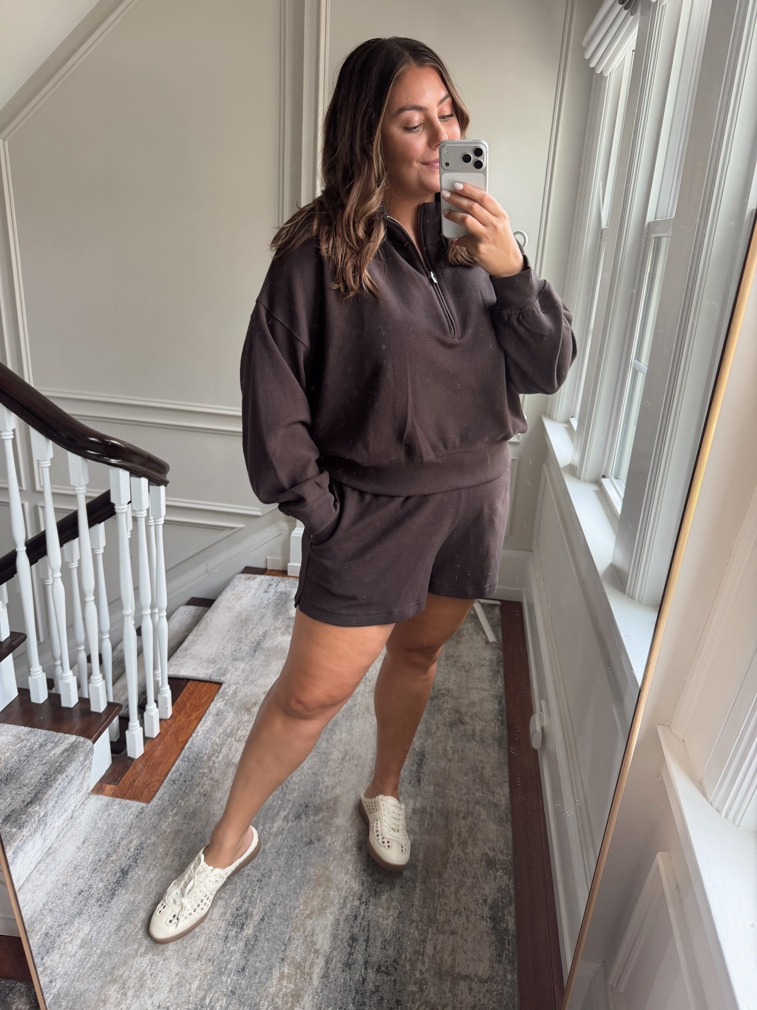 Wearing size XXL in top & shorts - fall outfit / weekend outfit / mom outfit / momfit - use CARALYN15 on your first order at Spanx // use CARALYN15 at Good American

#LTKootd #LTKmomlife #LTKPlusSize