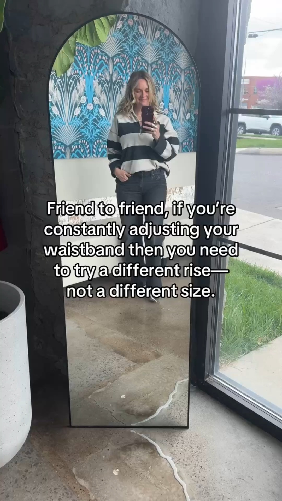 If your jeans gap, dig in, or slide down all day, it’s not your body—it’s the wrong rise for your proportions. 

High-rise works for long torsos. Mid-rise for shorter torsos. The right rise eliminates the constant adjusting and actually stays put. 

Stop fighting your jeans. Find the rise that works for YOU. 

✨ Follow for more fit solutions that actually work