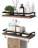 SODUKU Floating Shelves Wall Mounted Storage Shelves for Kitchen, Bathroom,Set of 2 Brown | Amazon (US)