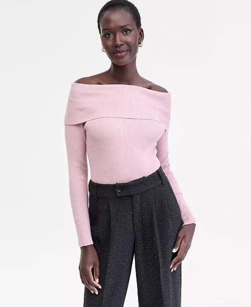 Women's Off-The-Shoulder Sweater, Macy's Exclusive | Macy's