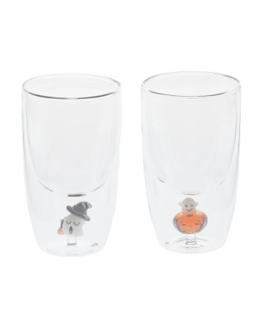 2pk Assorted Pumpkin And Ghost Glasses | TJ Maxx