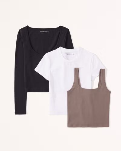 Women's 3-Pack Cotton-Blend Seamless Tops | Women's Tops | Abercrombie.com | Abercrombie & Fitch (US)