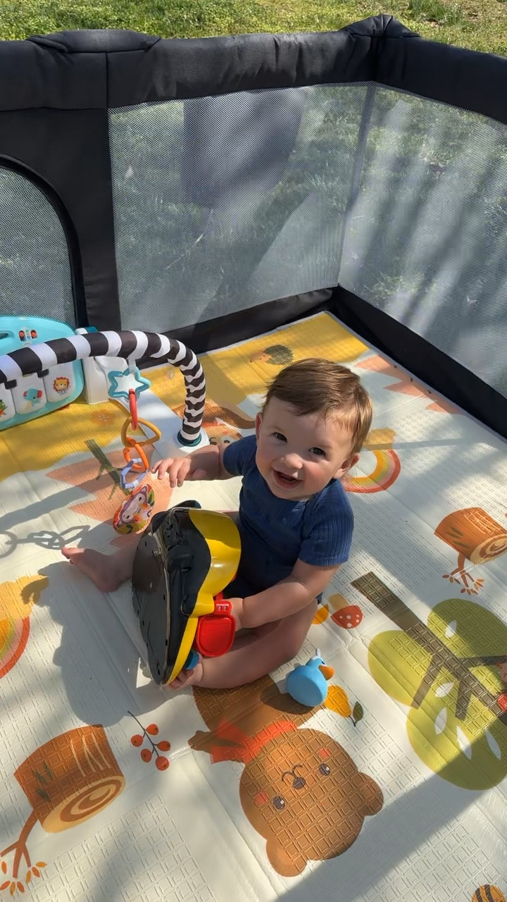 The best outdoor play area!

#babyplayyard #6month #9month #outdoorplay 

#LTKBaby #LTKHome #LTKKids