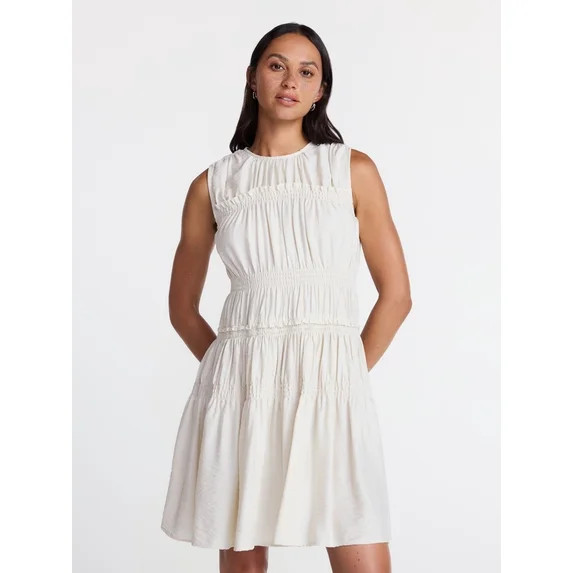 Time and Tru Women's Smocked Sleeveless Mini Dress, Sizes XS-XXXL | Walmart (US)