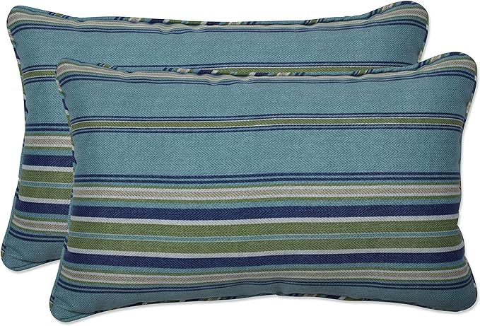 Pillow Perfect Stripe Indoor/Outdoor Accent Throw Pillow, Plush Fill, Weather, and Fade Resistant... | Amazon (US)