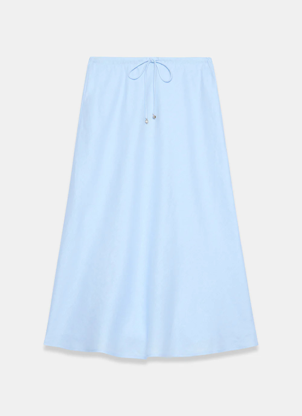 Pale Blue Linen Bias Midi Skirt | Mint Velvet