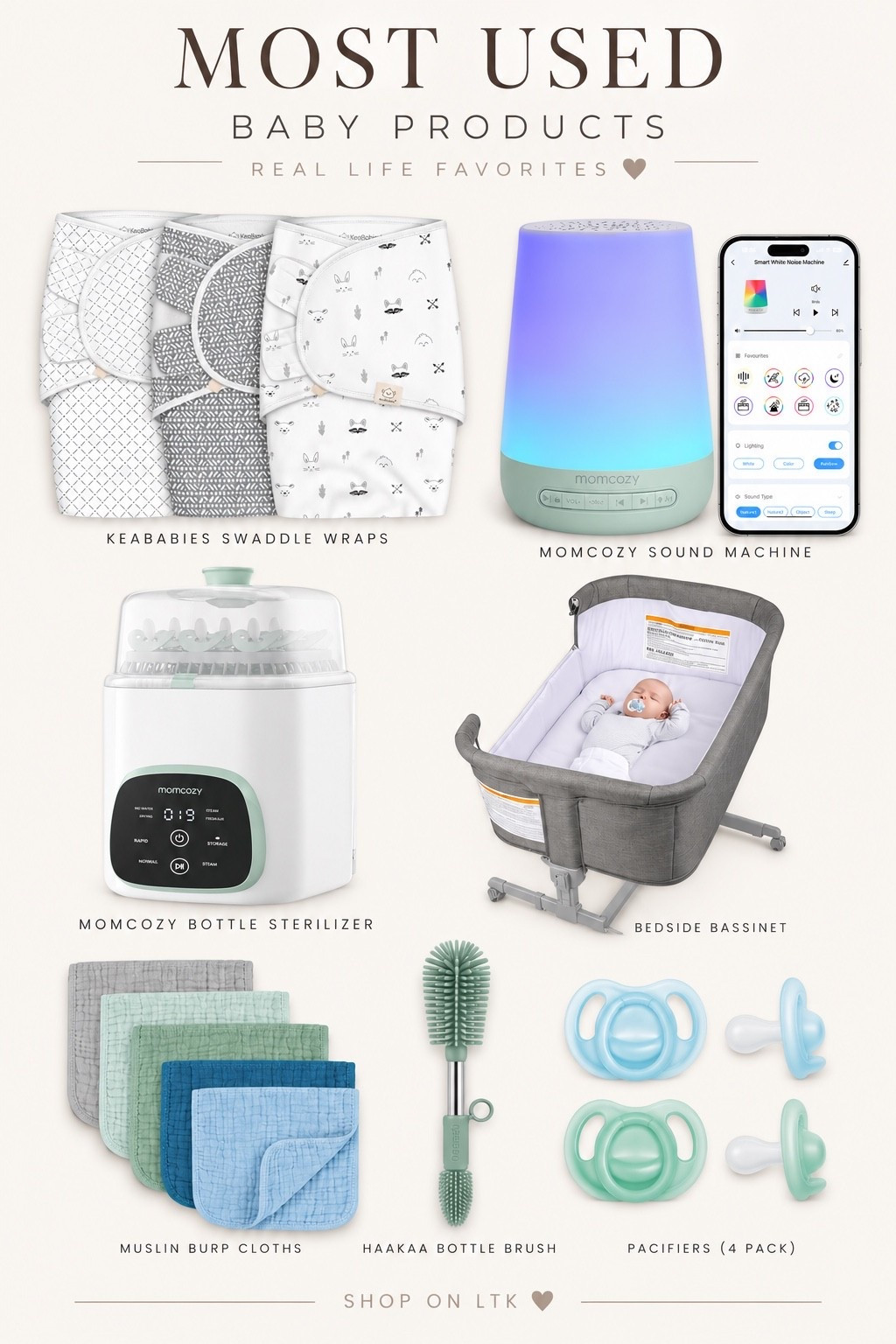 The baby products that actually get used in our house 🤍👶🏼 No fluff, no “you might need this” — these are the things we reach for ALL the time and I’d buy again without hesitation.

From middle-of-the-night feeds to naps, diaper changes + all the bottle washing… these have made life with a baby so much easier. Consider this my real-life baby essentials list ✨

Everything is linked below! 🫶🏼

#babyessentials #babyfavorites #babyproducts #newbornessentials #newbornmusthaves #babyregistry #babyregistryessentials #momfavorites #momfinds #amazonbaby #newmom #LTKbaby #LTKfamily

#LTKdayinmylife #LTKBump #LTKBaby