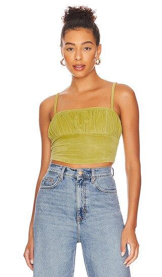 Sonny Ruched Cami Top in Olive | Revolve Clothing (Global)