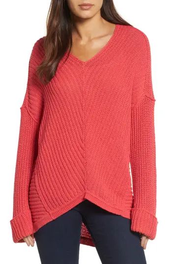 Women's Caslon Cuffed Sleeve Sweater | Nordstrom