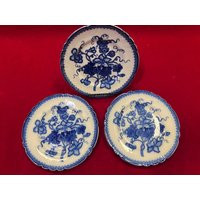 Rare Antique Flow Blue Set Of 3 Bread Plates 7"" With Morning Glory ""Lillium"" Pattern ~ Antique Flow Blue Bread Plate, Gustafsberg Lillium | Etsy (US)