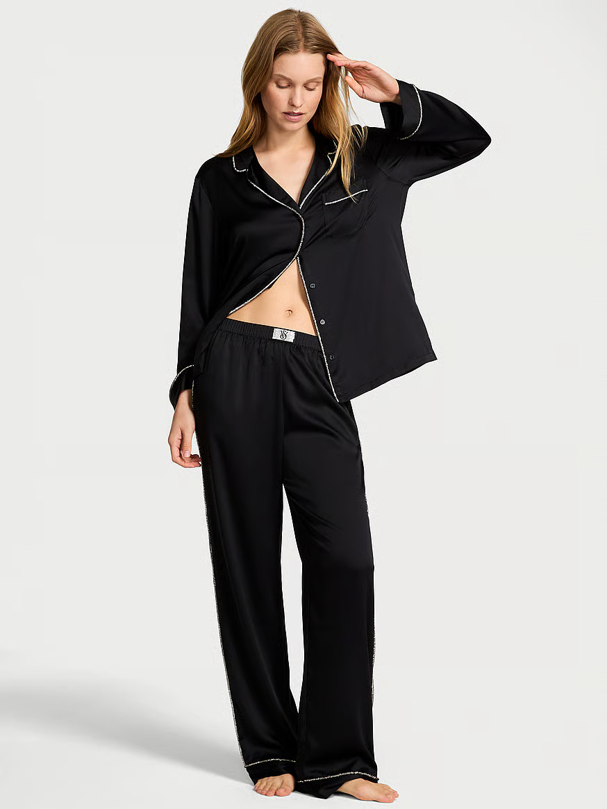 Buy Sequin Shine Long Pajama Set, Champagne Signature Slip Sequin - Order Pajamas Sets online - V... | Victoria's Secret (US / CA )