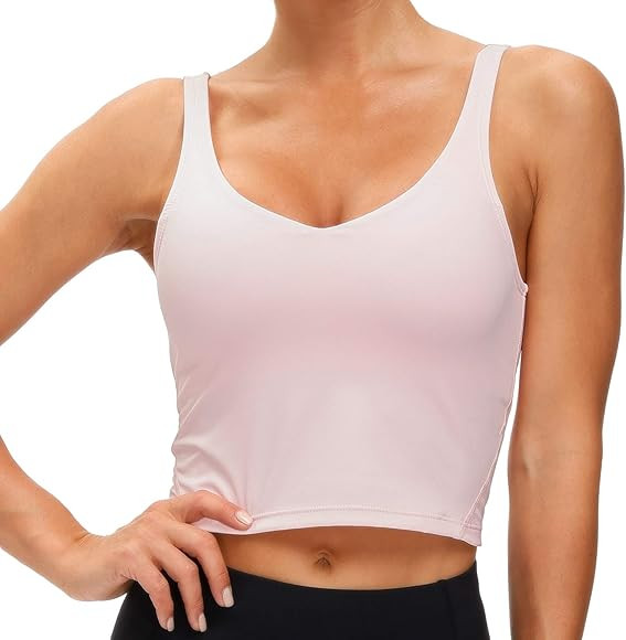 Women’s Longline Sports Bra Wirefree Padded Medium Support Yoga Bras Gym Running Workout Tank T... | Amazon (US)