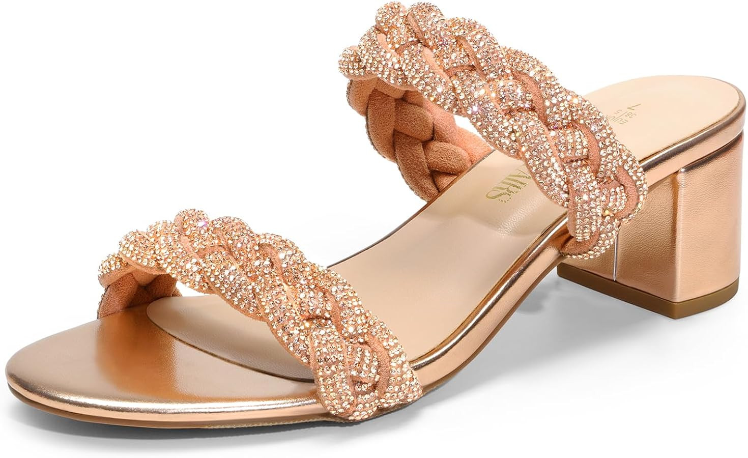 DREAM PAIRS Women's Two Braided Strap Low Heels for Women Open Toe Block Chunky Heels Sandals Hol... | Amazon (US)