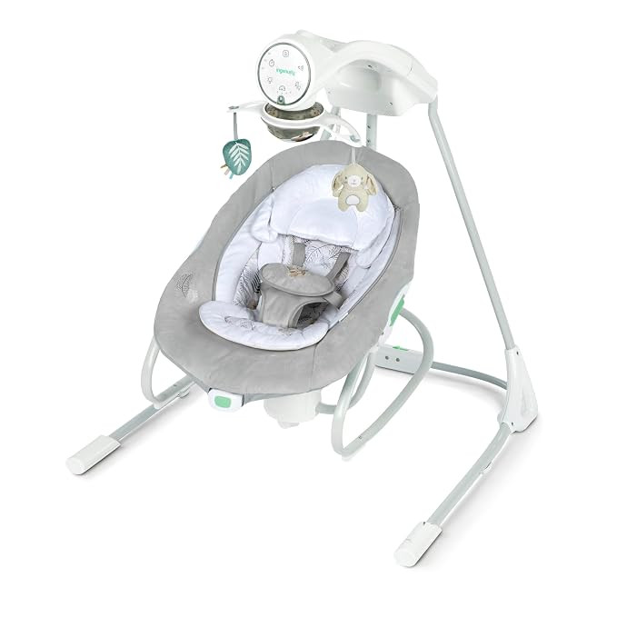 Ingenuity InLighten 2-in-1 Soothing Baby Swing & Rocker - Vibrating Swivel Infant Seat, Soothing ... | Amazon (US)