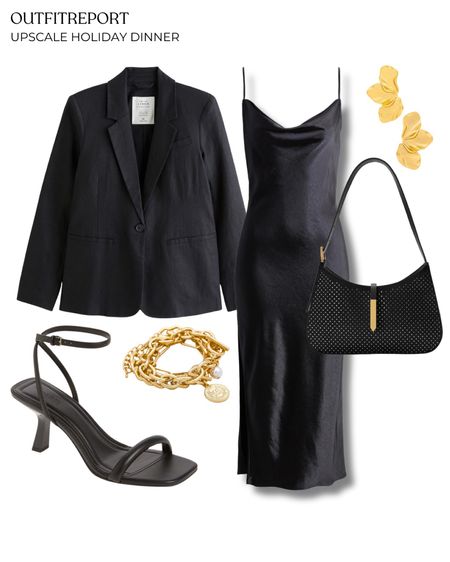 Black slip satin dress black linen blazer and heeled sandals 

#LTKshoes #LTKbag #LTKstyletip