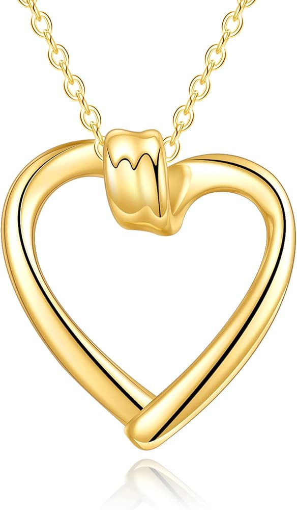 KECHO 14k Gold Heart Necklace for Women, Fine Gold Pendant Jewelry Birthday Gifts for Wife/Mom/Gi... | Amazon (US)