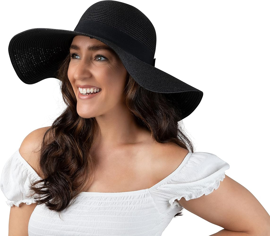 Debra Weitzner Women Floppy Sun Hat with Wide Brim—Foldable Roll-Up Straw Beach Hat UPF 50 | Amazon (CA)
