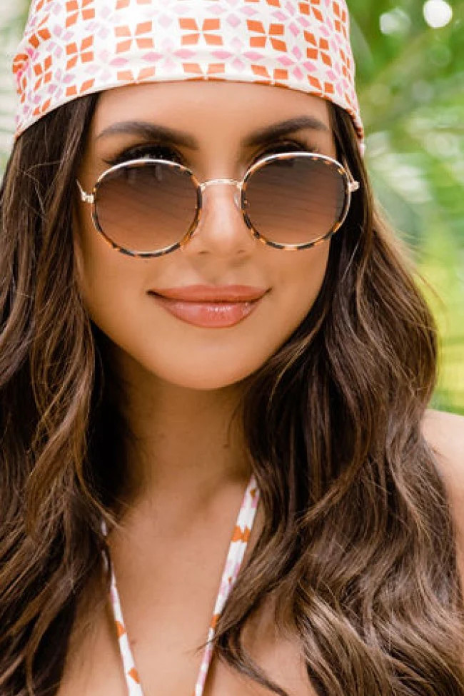 Keep Moving On Brown/Tortoise Round Sunglasses | Pink Lily