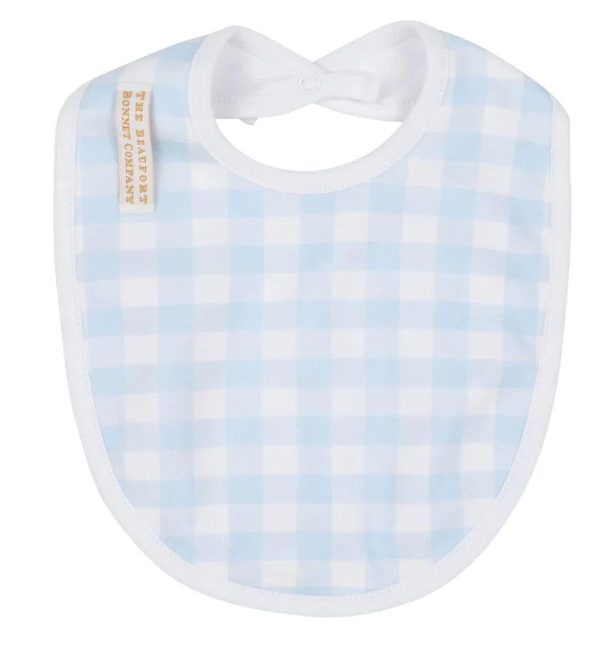 Burp Me Bib - Buckhead Blue Gingham | The Horseshoe Crab
