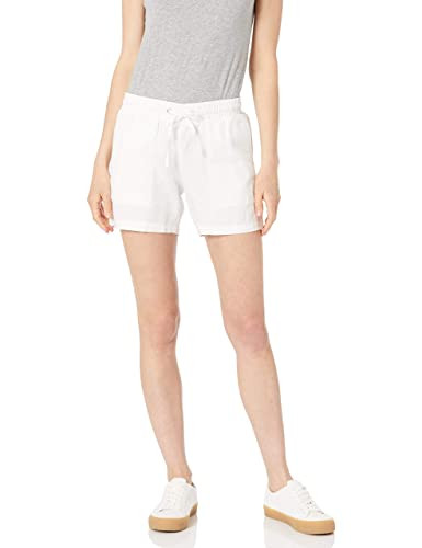 Amazon Essentials Women's 5" Inseam Drawstring Linen Blend Short (Available in Plus Size), White, Medium | Amazon (US)