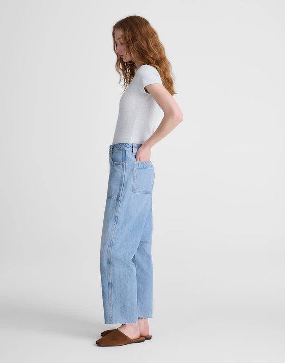 The Short Darted Utility Barrel-Leg Jean in Faded Horizon | Madewell