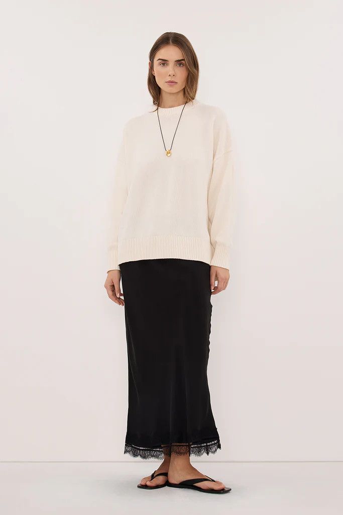 MILA CREAM CREW NECK KNIT JUMPER | DISSH