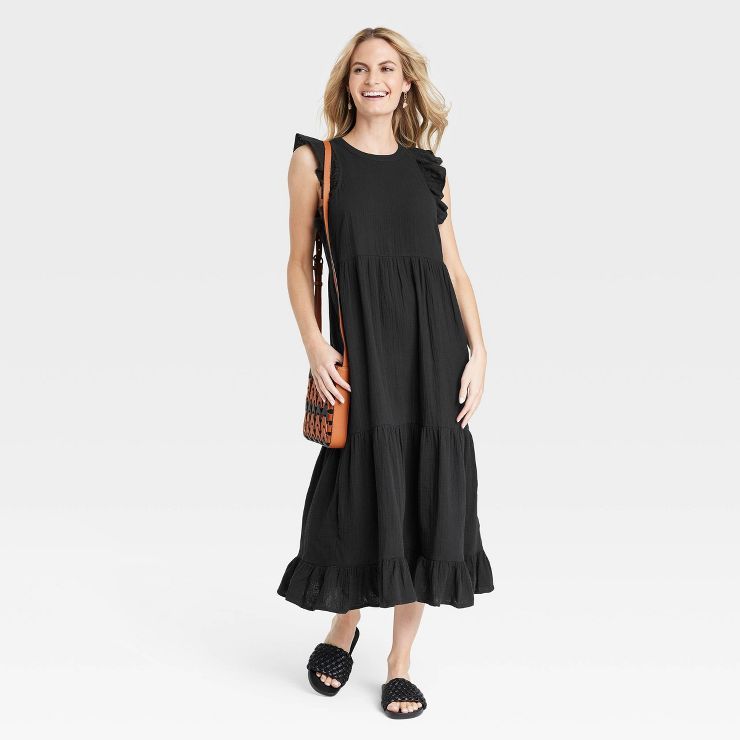 Women's Gauze Flutter Short Sleeve Dress - Universal Thread™ | Target