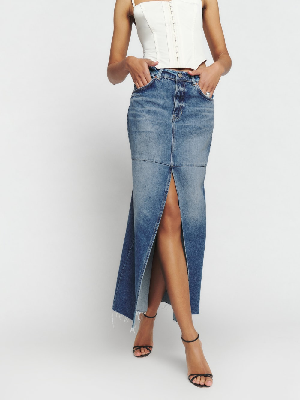Tazz Maxi Denim Skirt | Reformation (Global)